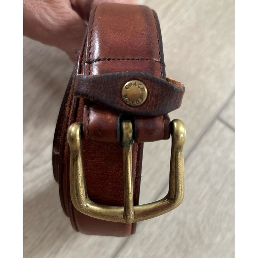 Vintage Coach Glovetanned Cowhide Leather Y2K 90s brass adjustable szM